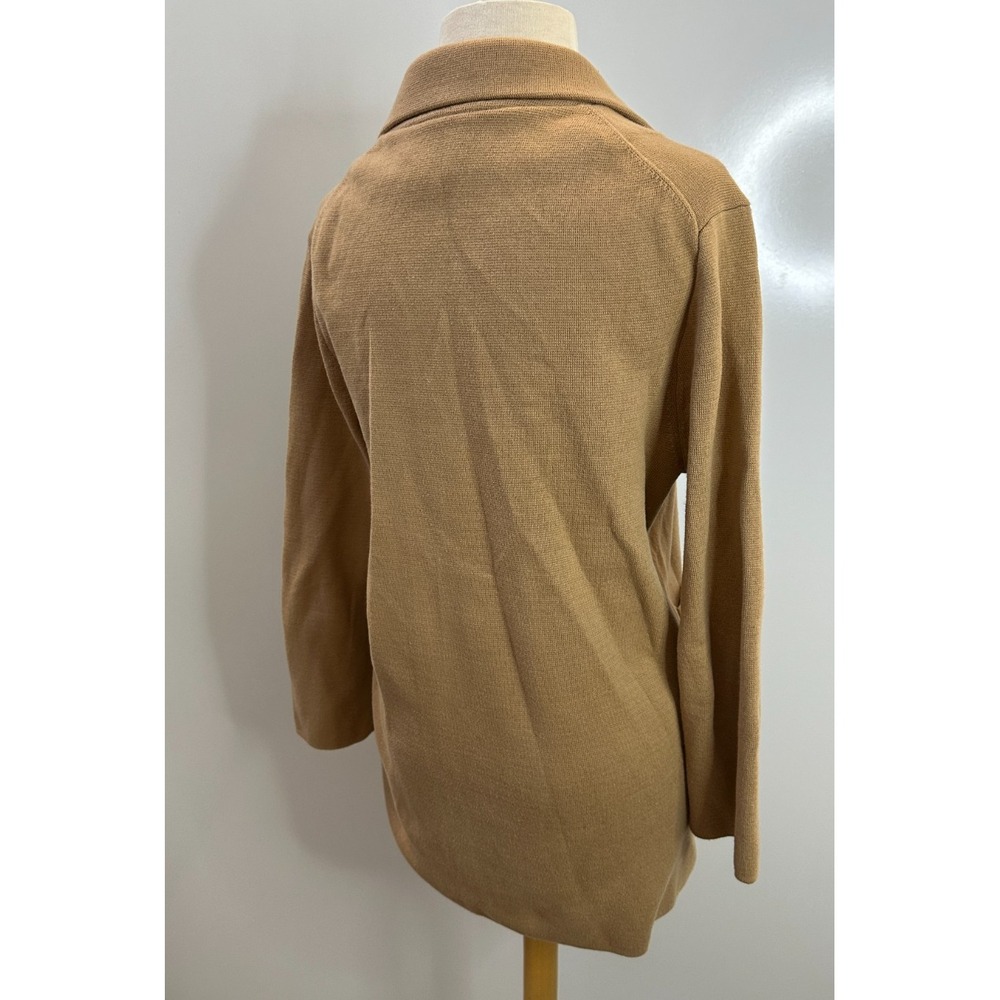 Quince 100% Organic Cotton Knit Blazer Camel Brown Size Medium Open Pockets - Picture 6 of 14
